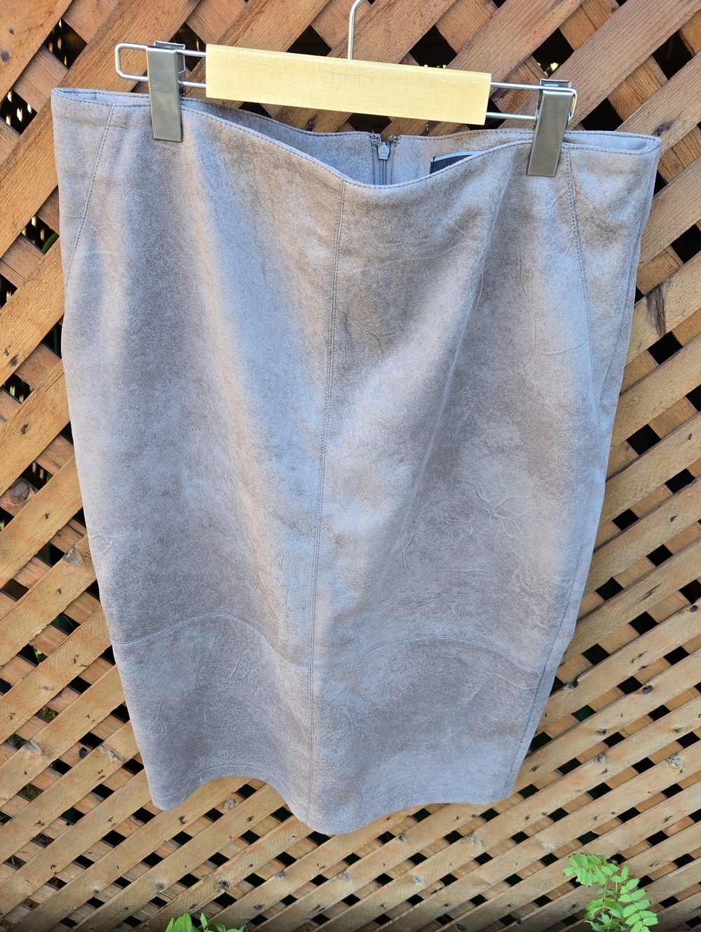le chateau Taupe Suede Pencil Skirt